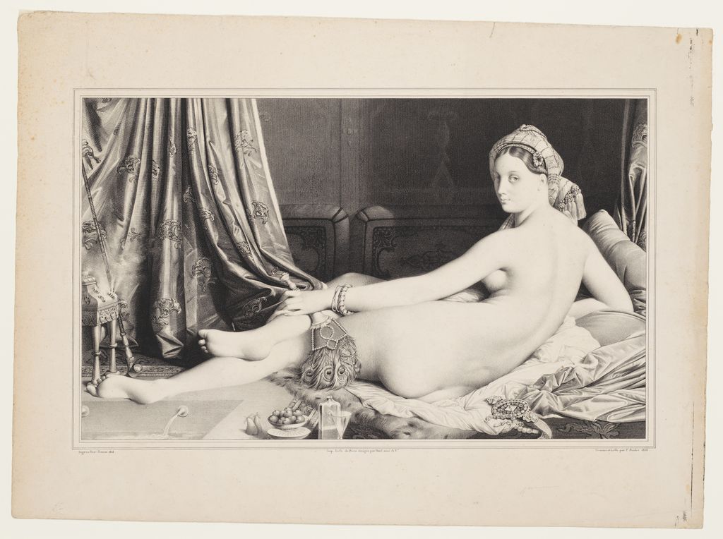 Jean-Pierre Sudré after Ingres, Odalisque Reclining, 1826. Lithograph. The Metropolitan Museum of Art, 27.43.